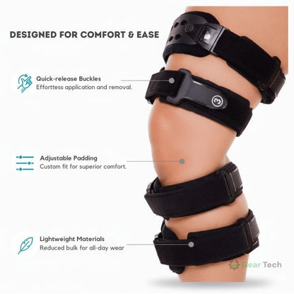 Osteoarthritis Unloader Knee Brace | Medial & Lateral Support for Bone-on-Bone Arthritis Relief, Adjustable Size for Enhanced Comfort