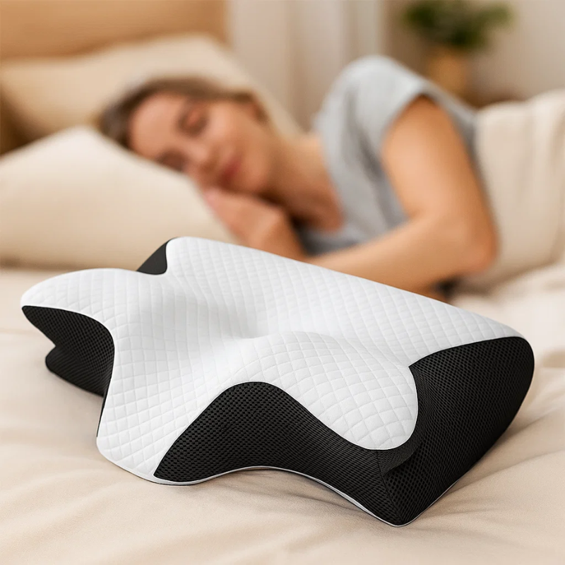 Memory Foam Cervical Pillow | Ergonomic 2-in-1 Design for Neck Pain Relief & Comfortable Sleep