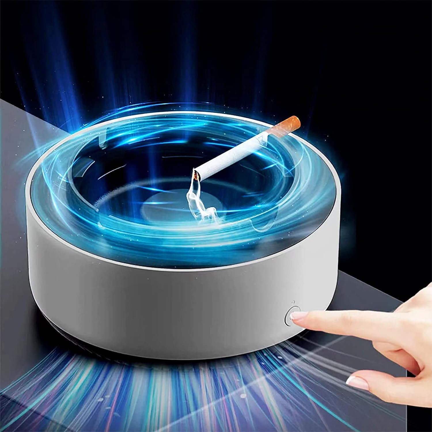Smoke Removal Air Purifier Ashtray | Air Filters for Cigarette smoke | Advanced Multi-Layered Filtration & Silent Fans for Indoor Use