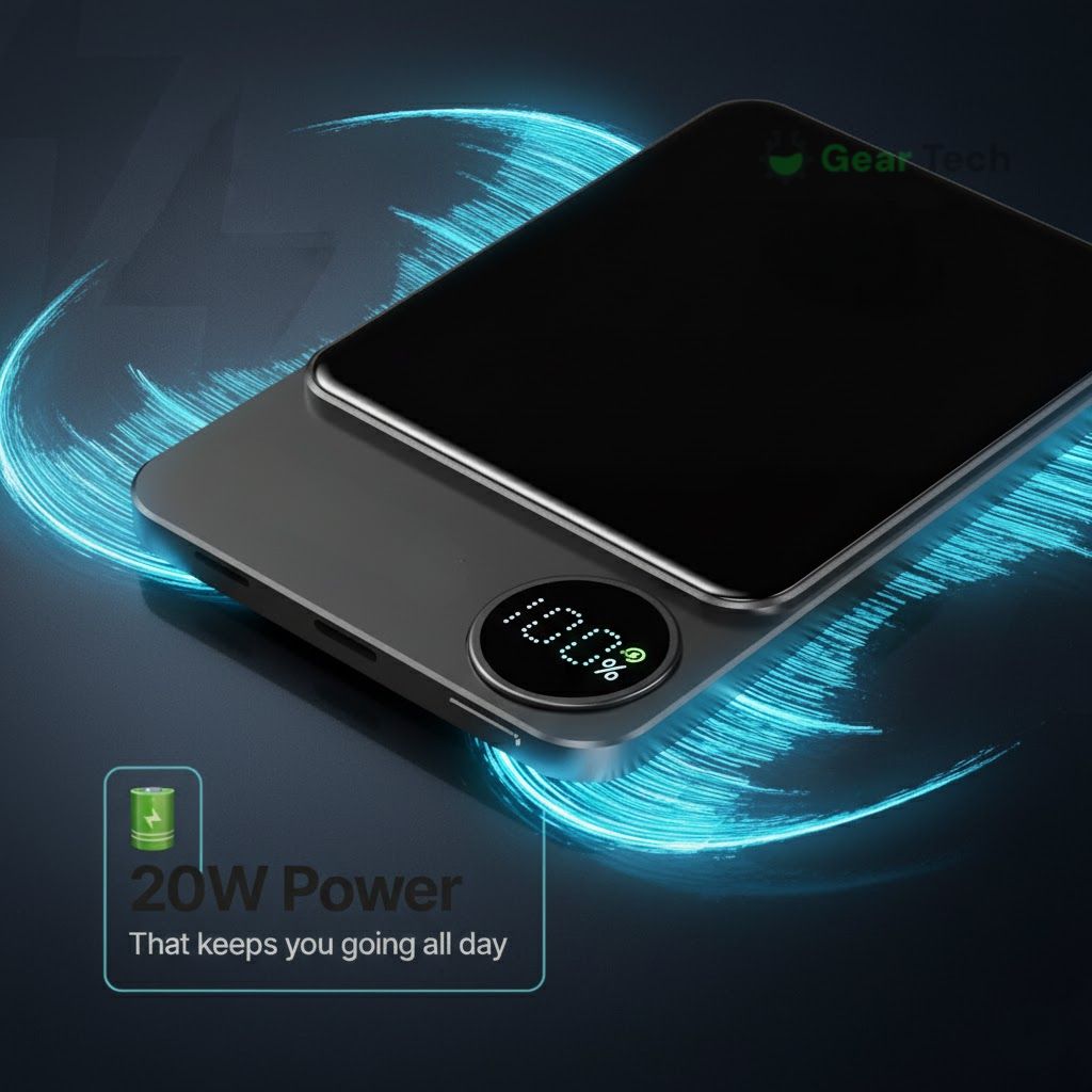 Sleek  Magnetic Fast Charging Power Bank – Wireless, High-Capacity Backup Battery for All Devices