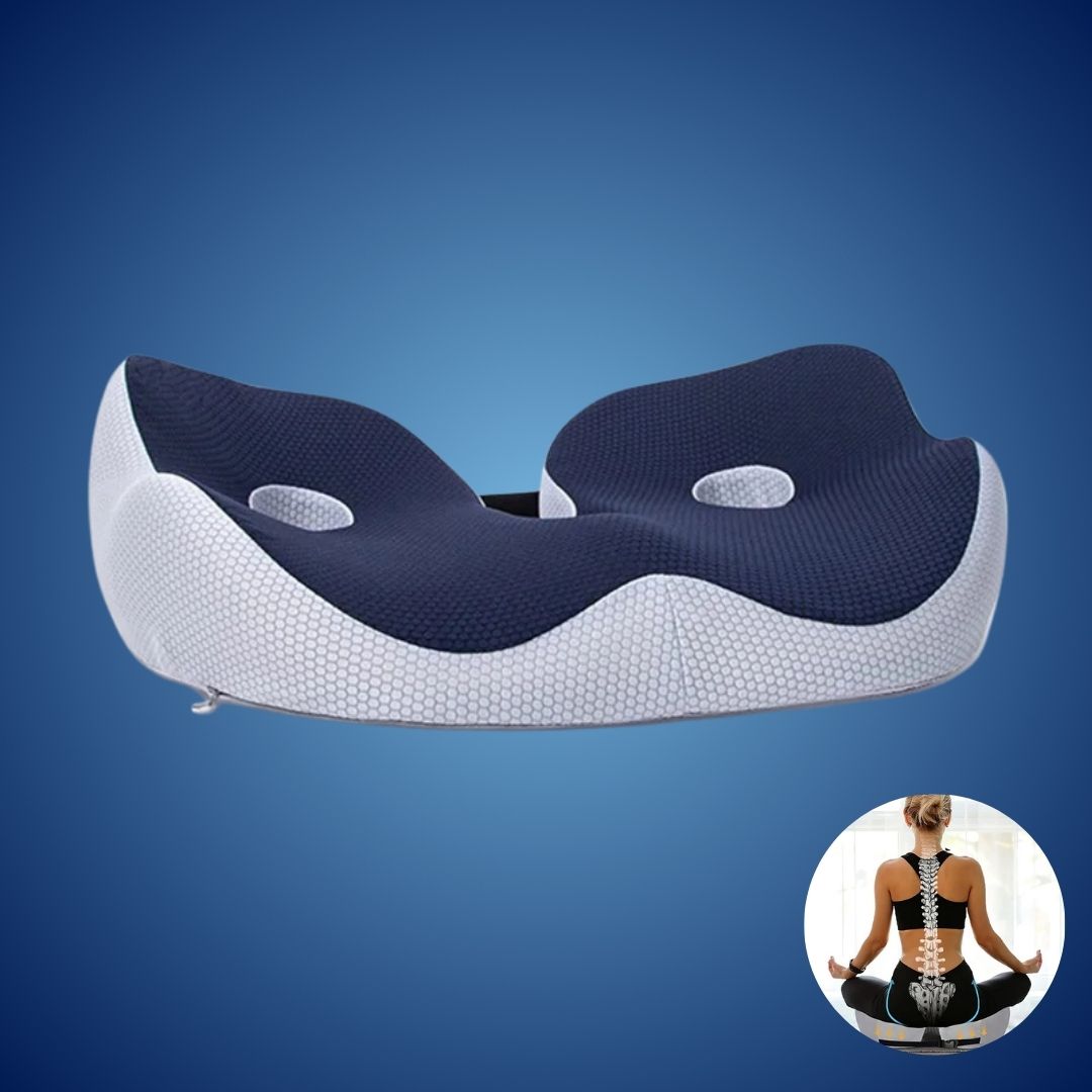 Seat Memory Foam Cushion – Adjustable Tailbone Relief Pad for Back Pain & Posture Support in Office Chairs