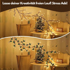 LED Grapevine Fairy Lights - 100 LED String Lights with Green Wire for Indoor & Outdoor Decoration, Parties, and Garden Use