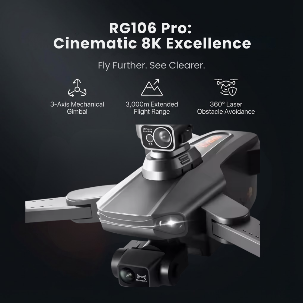 RG106 Pro Drone – 8K HD Dual Camera, GPS, and Brushless Motors