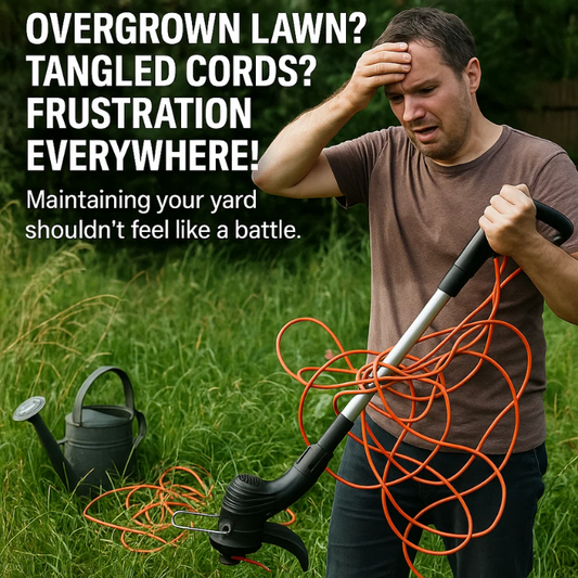 Cordless Grass Trimmer with High-Power Battery - Lightweight Lawn Edger for Easy Yard Maintenance