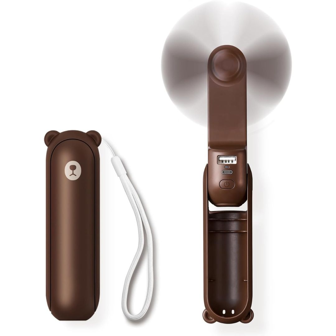 3 In 1 Handheld Mini Fan | USB Rechargeable, Foldable Design & Ideal for Travel, Camping, and Outdoor Activities
