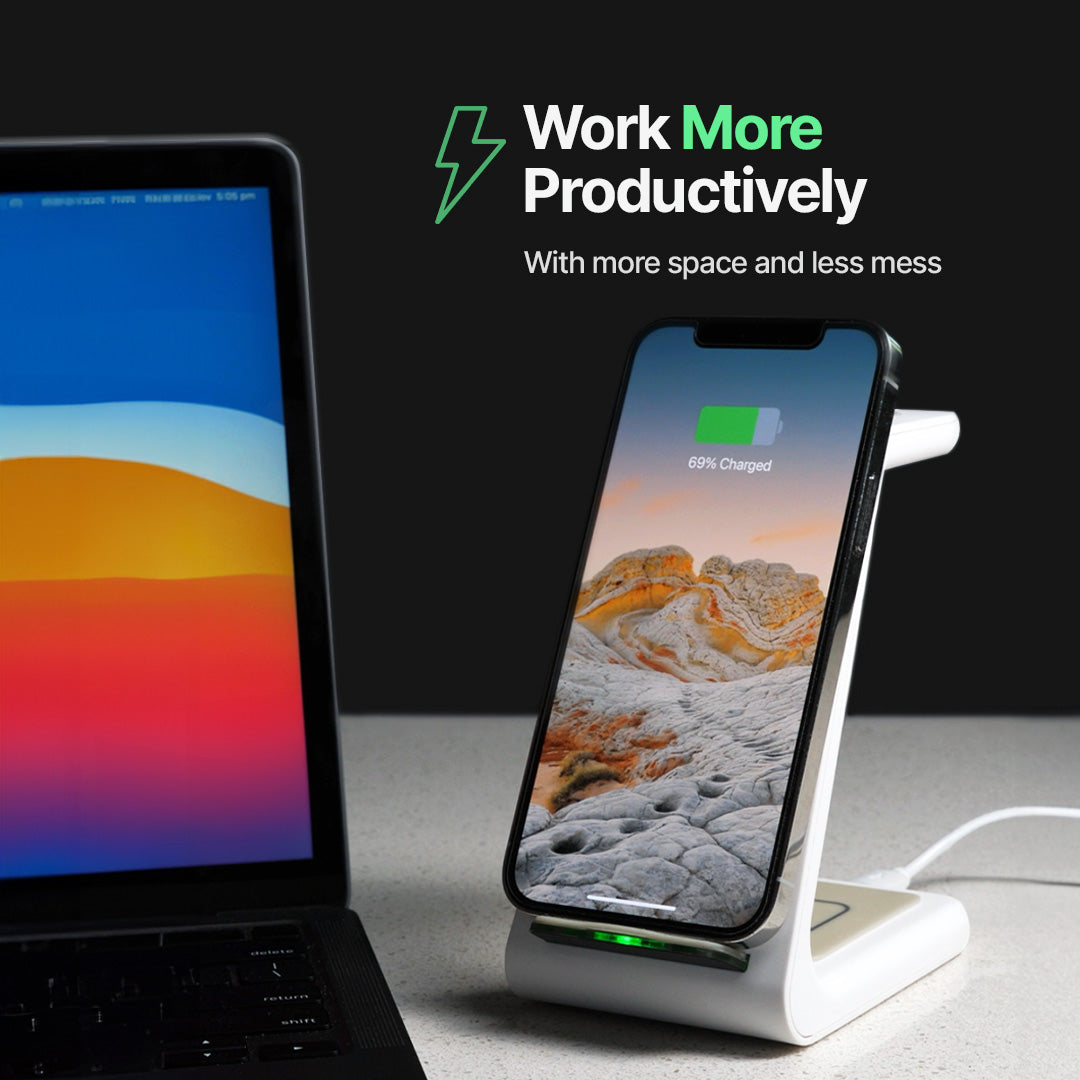 3-in-1 Wireless Charging Station | Apple, Samsung, Watch, AirPods | Fast Charging Solution