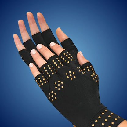 Fingerless Gloves for Arthritis & Pain Relief - Magnetic Compression for Improved Circulation and Reduced Swelling