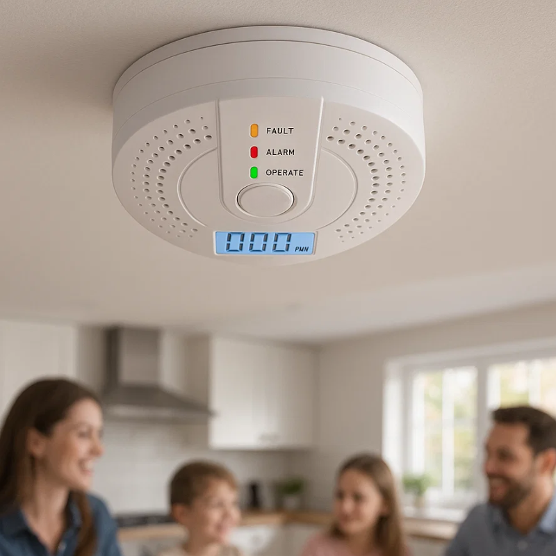 Carbon Monoxide Detector | Reliable Alarm Sensor with LCD Display for Home Safety