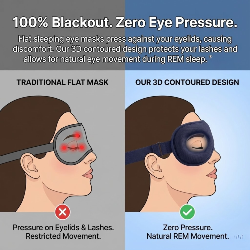 Advanced Electric Sleep Mask: Warm Sleeping Mask for Eyes & 3D Eye Sleeping Pad. The Ultimate Alternative to Gel Eye Masks & Sleep Masks with Beads.
