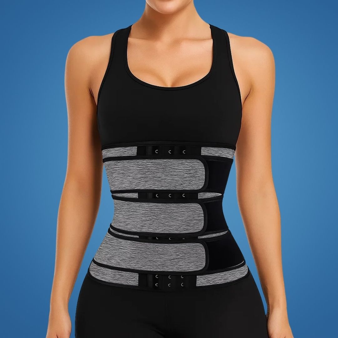 Mens Waist Trainer for Gym & Weight Loss | Triple Compression Fat Burning Sweat Belt | Back Support & Core Trimmer
