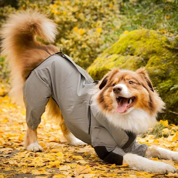 Waterproof Dog Coat with Legs – Reflective Dog Rain Jacket for Small & Large Breeds | Best Rain Coat for Dogs UK