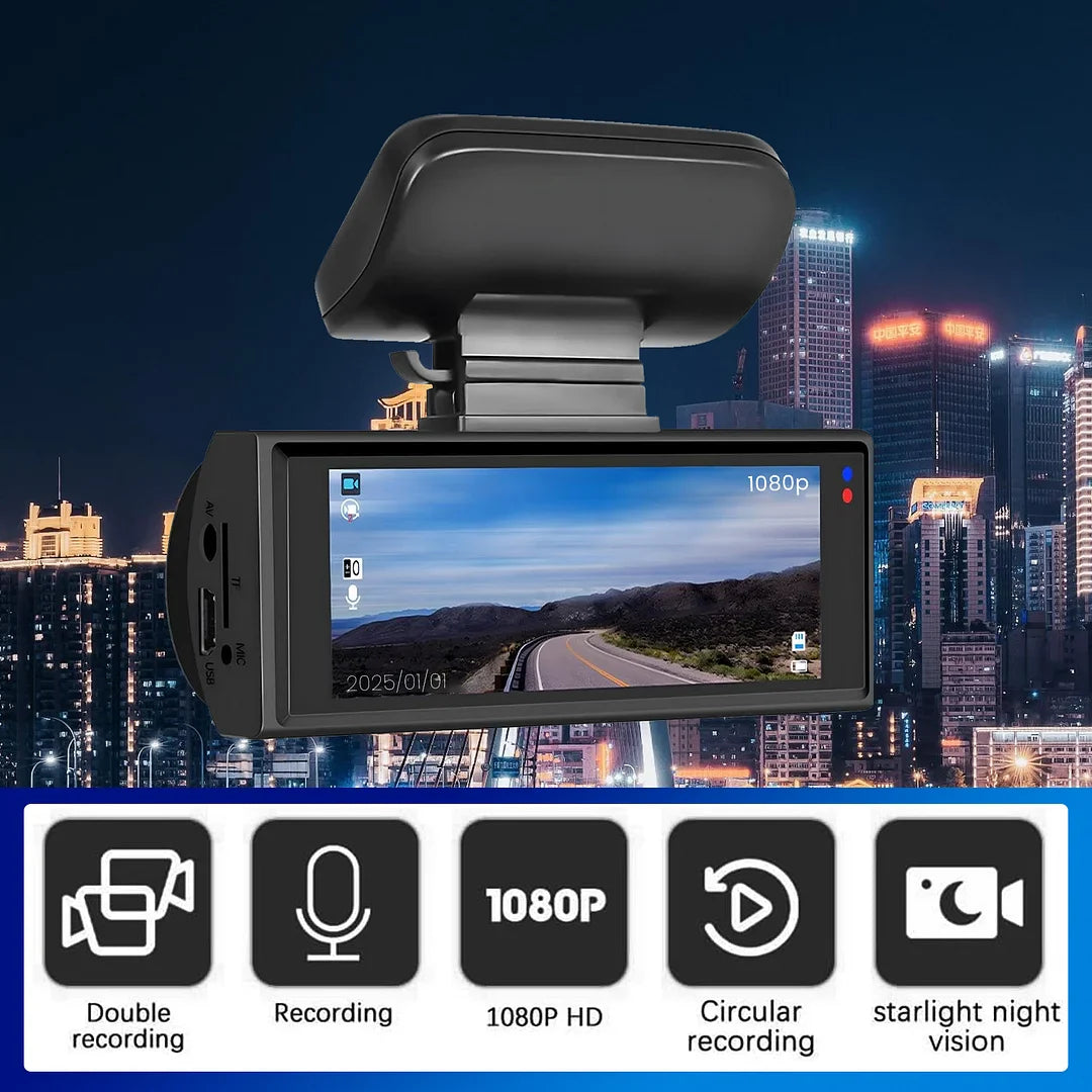 Dual Dashboard Camera For Car - Front & Rear In Car