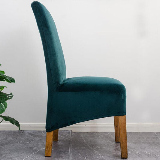 Stretch Velvet XL Size Dining Chair Covers x4 | Soft. Stretchable & Non-Slip for Home Dining Room Decoration