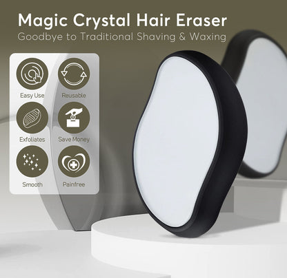 Crystal Hair Eraser | Painless Hair Removal Tool for Face & Body | Gentle Exfoliator | Reusable & Eco-Friendly | SilkEase