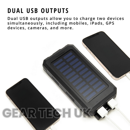 Fishing Power Bank 50000 mah Waterproof Solar Charger | Fishing Battery Pack with USB-C Fast Charging & LED Light
