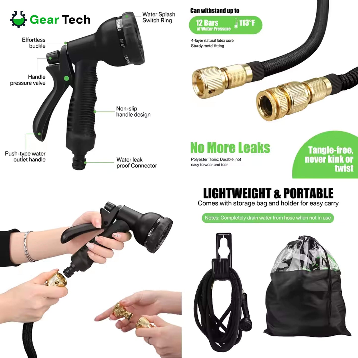 30m Expandable Garden Hose | Anti-Kink, Tangle-Free & Ultra Durable for Large Gardens and Outdoor Use