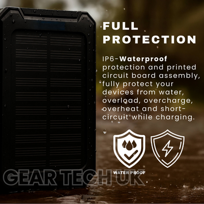 Fishing Power Bank 50000 mah Waterproof Solar Charger | Fishing Battery Pack with USB-C Fast Charging & LED Light