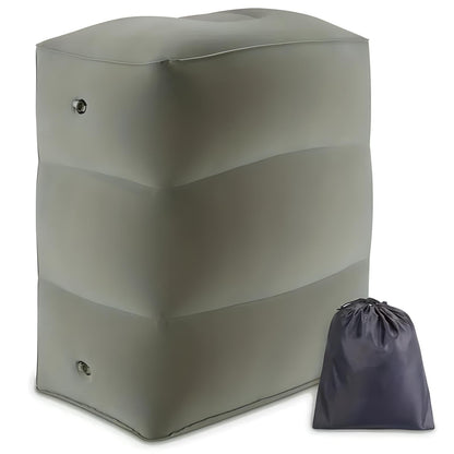 Inflatable Travel Footrest | Ergonomic, Adjustable Height & Compact for Planes, Trains, Buses & Office Use