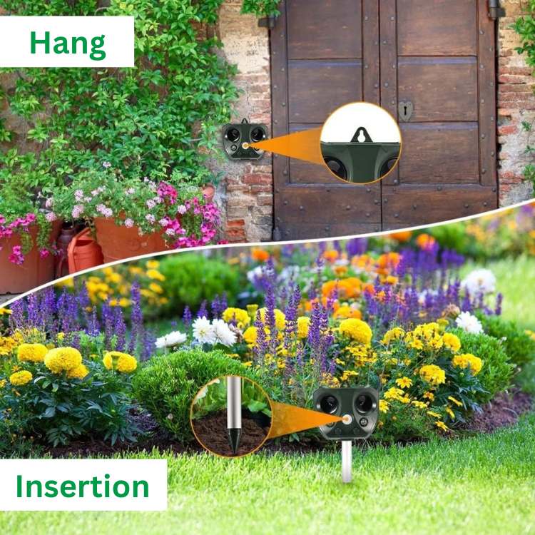 Ultrasonic Bird & Pest Repeller Device - Effective Pest Control for Gardens, Yards & Outdoor Spaces
