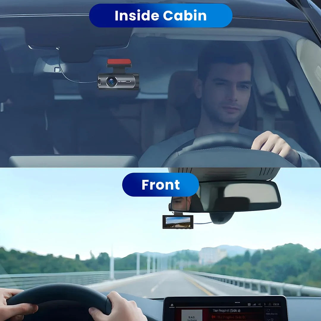 Dual Dashboard Camera For Car - Front & Rear In Car