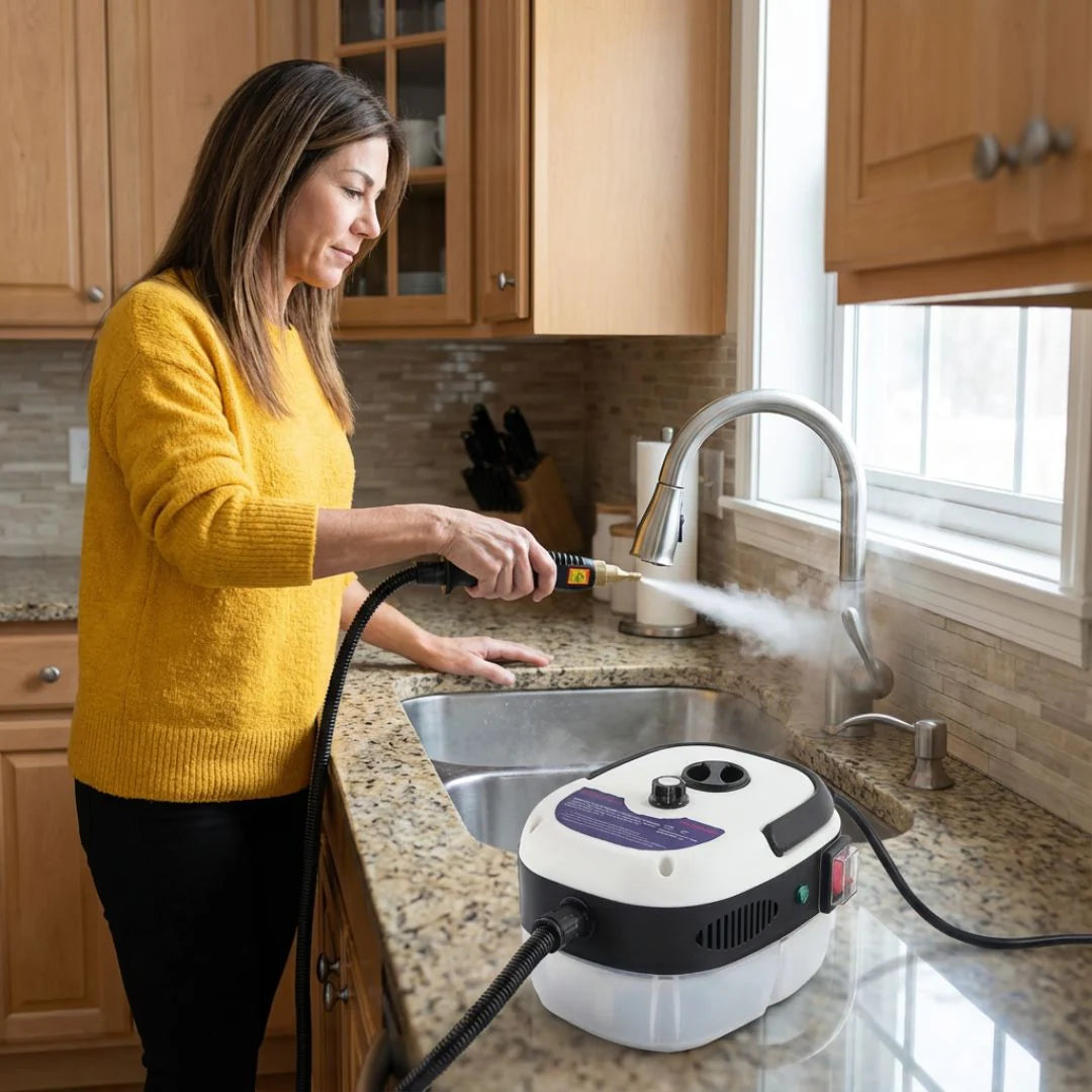 Handheld Steam Cleaner – High Temperature Steam | Portable Cleaning Machine for Grease & Grime Removal