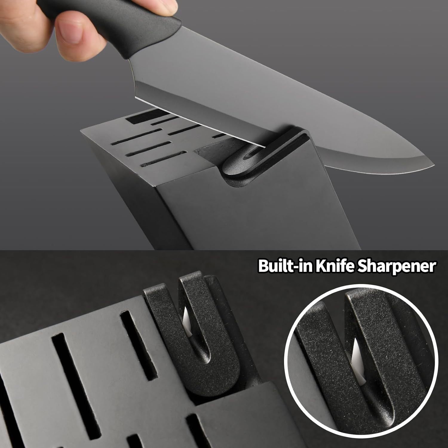 Knife Set With Integrated Sharpener