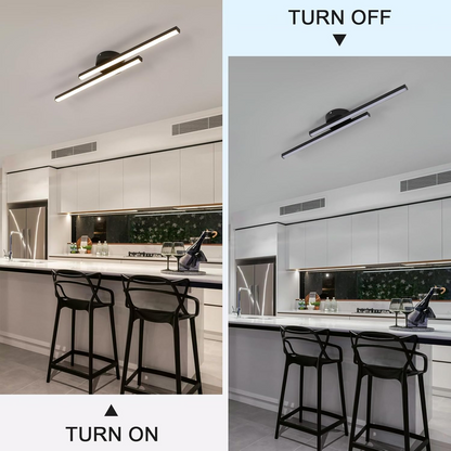 Modern Aluminium Semi Flush Mount LED Ceiling Light | Minimalist Design for Living Room. Bedroom & Hallway
