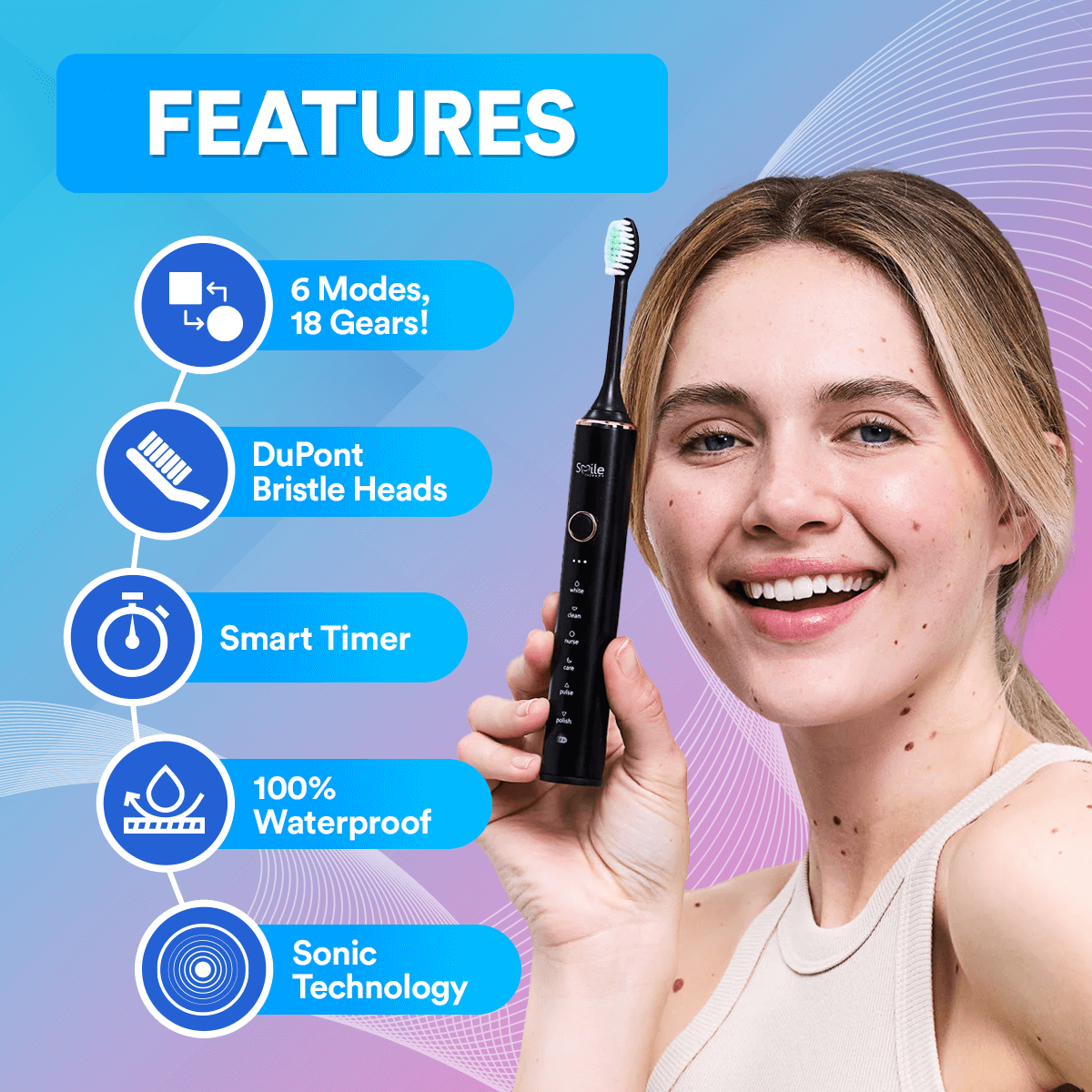 OralWave™ Sonic Electric Toothbrush | Superior Oral Hygiene