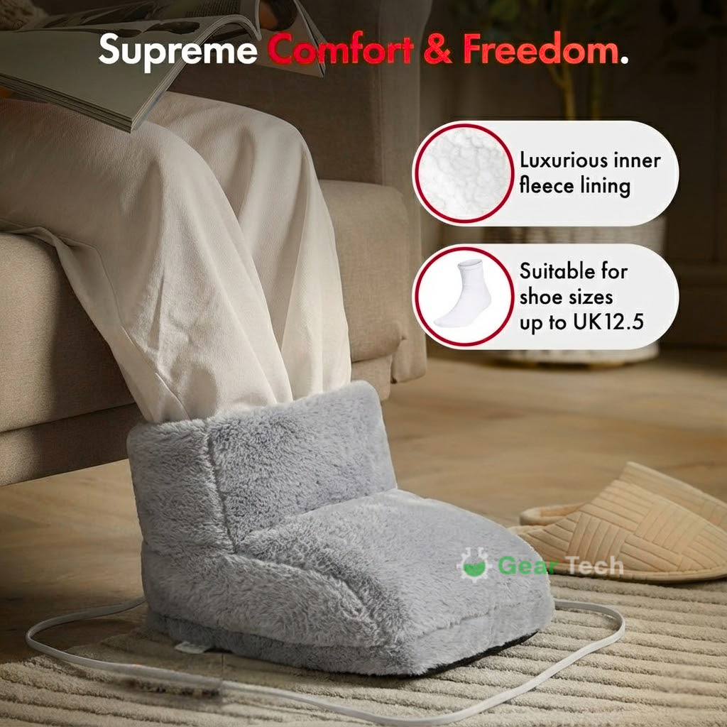 USB Heated House Shoes – Warm House Slippers for Cold Feet | Soft Plush, Washable Heat Up Heatable Slippers for Indoor, Home Office & Sofa