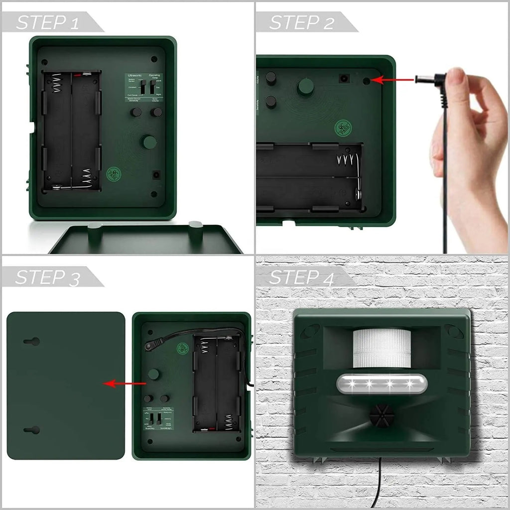 Outdoor Ultrasonic Bird Repeller | Effective, Humane Woodpecker Deterrent for Gardens, Patios & Farms