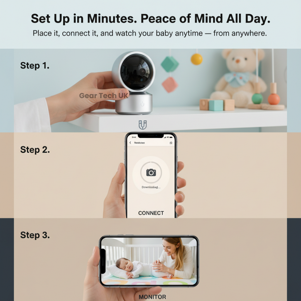 Nanny Cam With Audio | Wireless Baby Monitor Nanny Camera With 2-Way Talk, Night Vision & Alerts