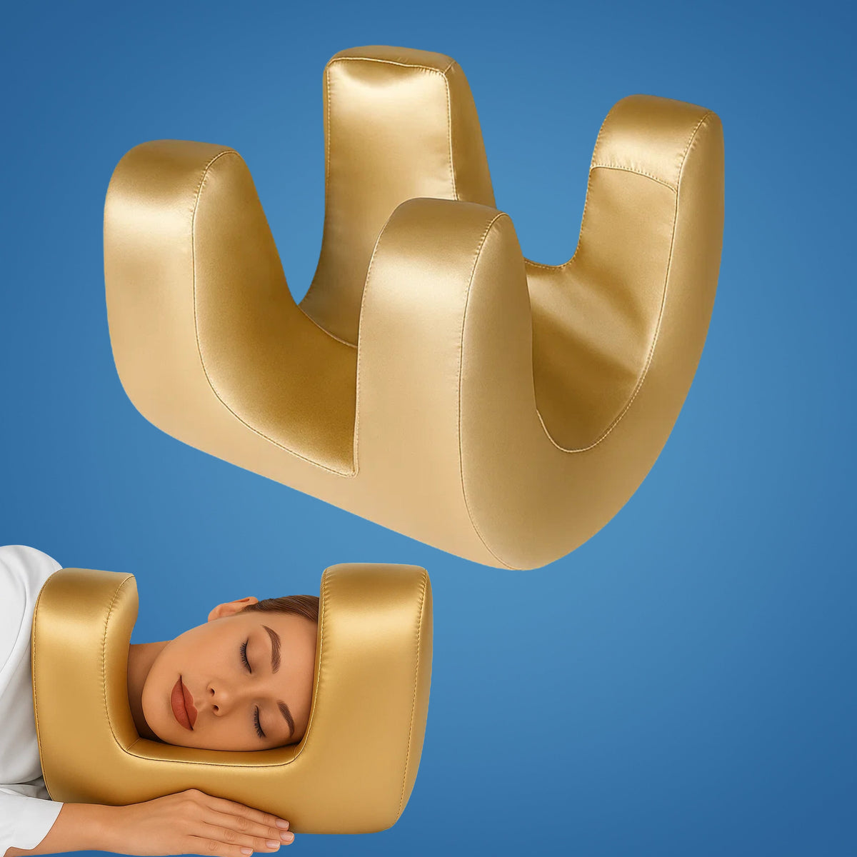 Anti Wrinkle Pillow for Side & Back Sleepers – Cooling Memory-Foam Beauty Pillow to Reduce Shoulder Pain & Sleep Lines