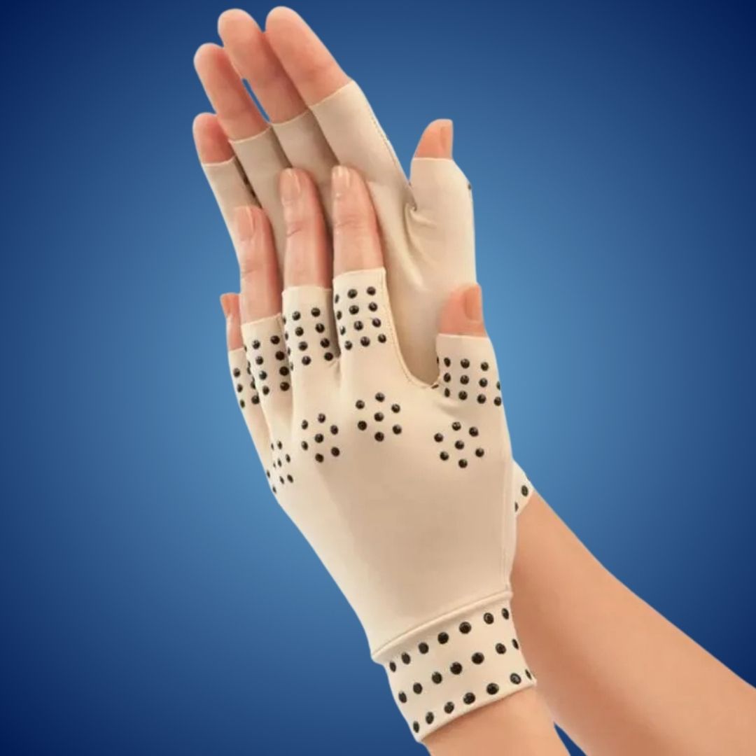 Fingerless Gloves for Arthritis & Pain Relief - Magnetic Compression for Improved Circulation and Reduced Swelling