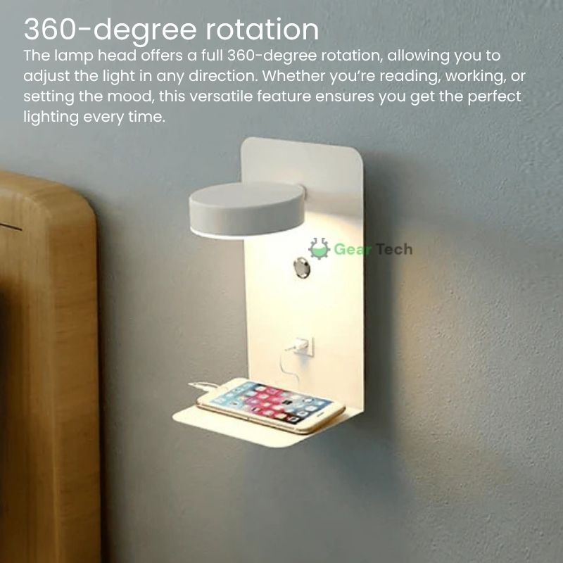 LED Wall Light with Shelf | Soft Glow, Modern Design & Ideal for Creating a Festive Atmosphere in Your Bedroom