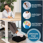 Office Foot Stool Cushion for Under Desk | Ergonomic Memory Foam Foot Rest | Arch Support for Posture & Fatigue Relief