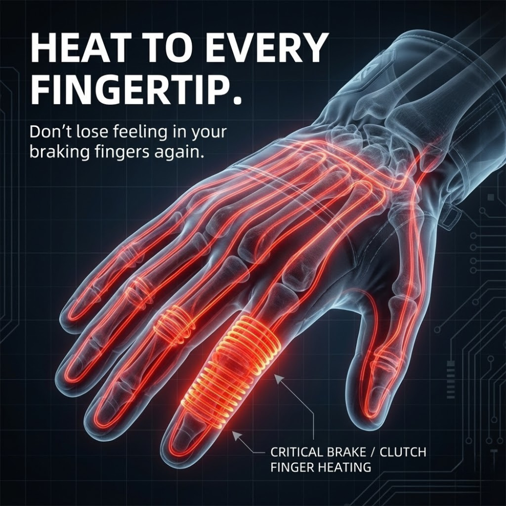 Heated Motorcycle Gloves UK – Winter Motorbike Gloves with Knuckle Protection, Visor Wiper & Touchscreen