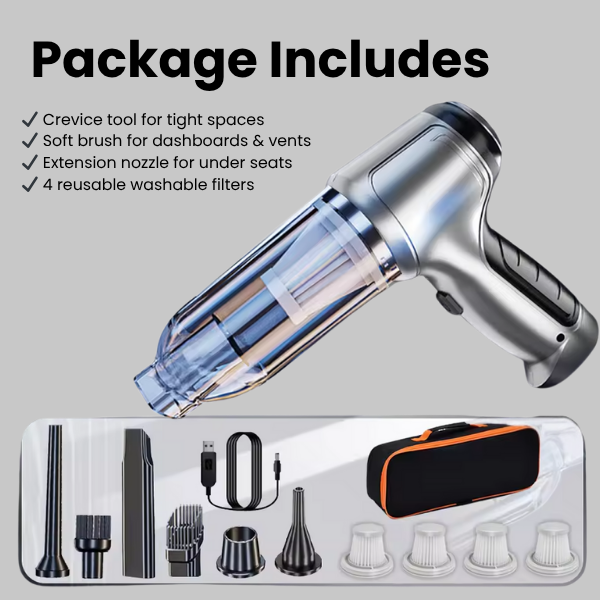 Handheld Car Vacuum Cleaner - Powerful and Compact Car Vac for Quick Cleaning