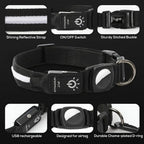 Flashing Dog Collars – Waterproof LED Light Up Dog Collar with USB Rechargeable Glow, Dog Collars Illuminated for Night Safety, All Sizes