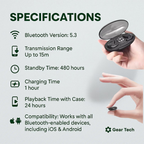 Invisible Wireless Sleep Headphones | IPX5 Waterproof, Bluetooth 5.3 for Comfortable Sleep and Relaxation
