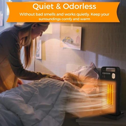 2000W Electric Room Heater | Remote Control, Touch Screen & Vertical 120° Oscillation for Home Use