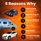 Portable Car Heater – 12V Plug-In Defogging & Defrosting for Quick Winter Warmth