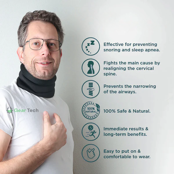 Soft Neck Pillow for Cervical Spondylosis & Better Sleeping | Sleeping Chin Strap Anti-Snoring, Posture Correcting & Ideal for Sleep Apnea Relief