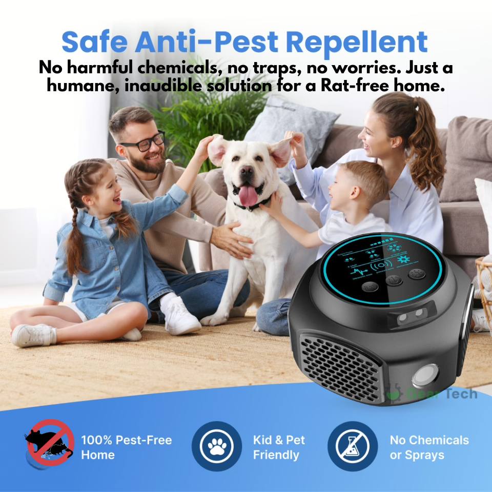 Plug-In Ultrasonic Rat Repellent | Chemical-Free. Silent & Covers Up to 3200 sq. ft. for Indoor and Outdoor Use