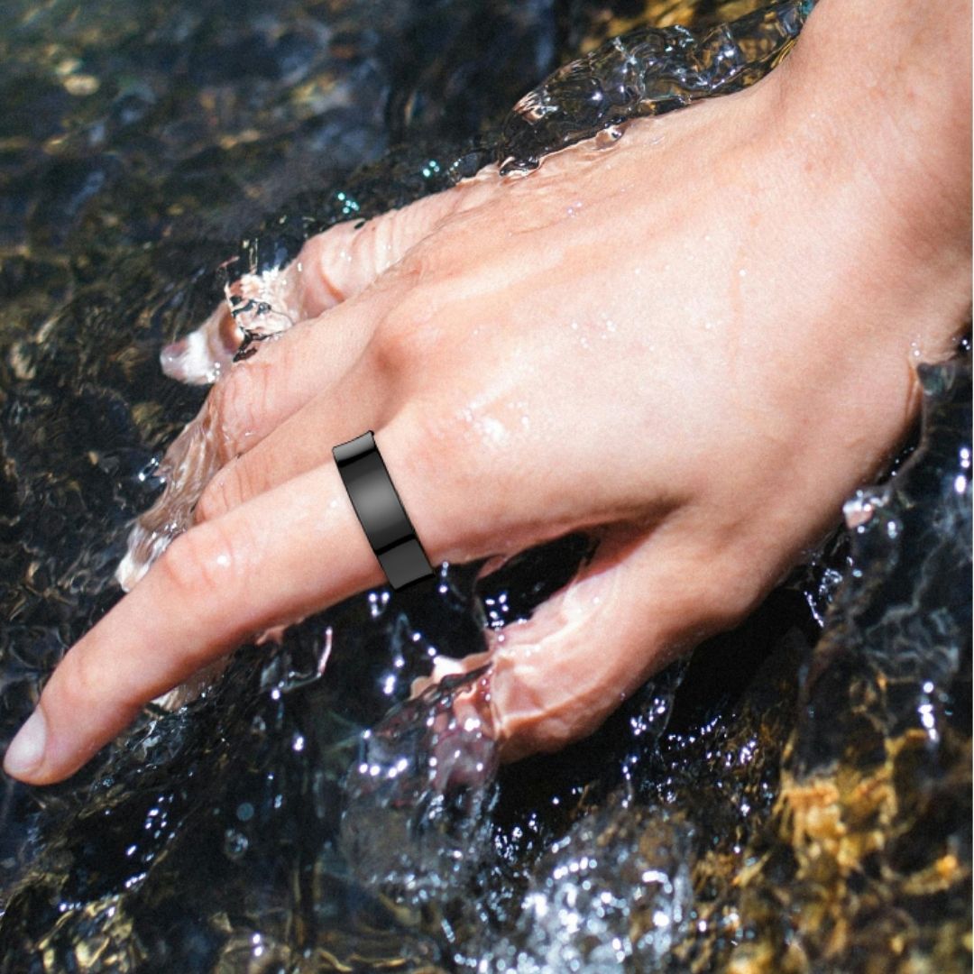 Smart Ring Sleep & Wellness Tracker - Waterproof Fitness Tracker Ring for Active Lifestyles - Health Monitoring Device