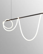 LED Linear Brass Chandelier | Dimmable. Damp Rated & Adjustable Height for Dining Room and Living Spaces