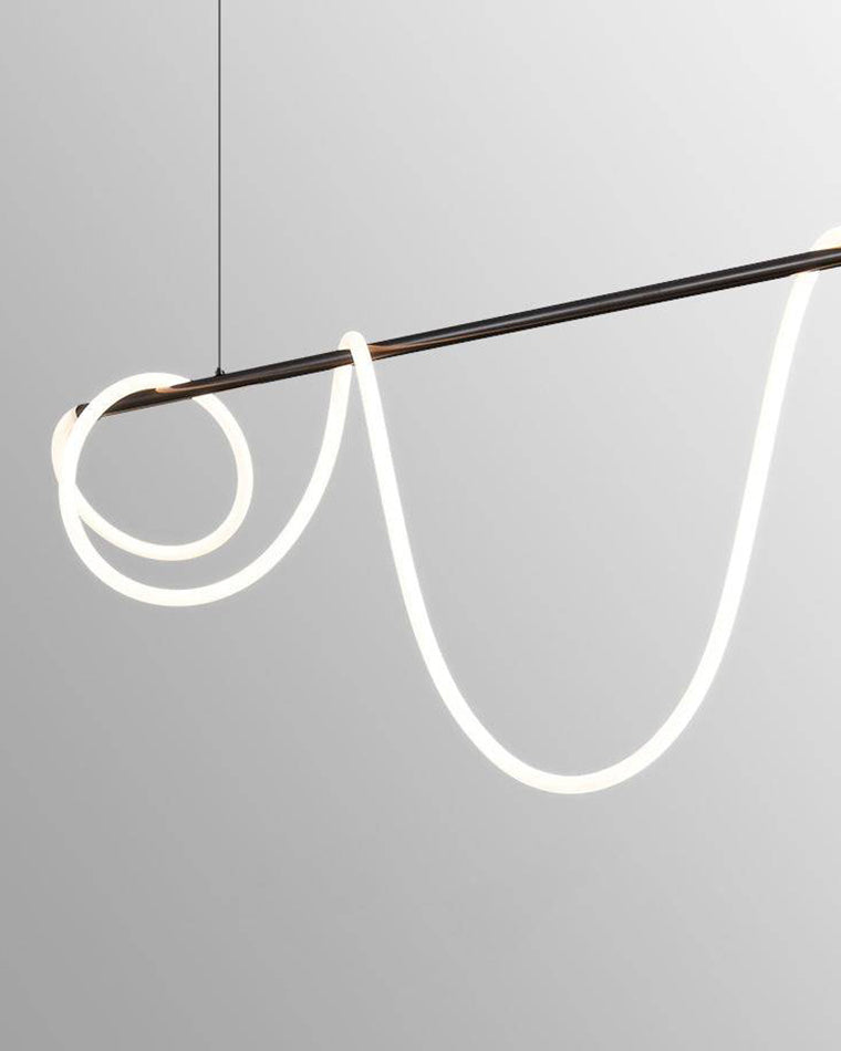 LED Linear Brass Chandelier | Dimmable. Damp Rated & Adjustable Height for Dining Room and Living Spaces
