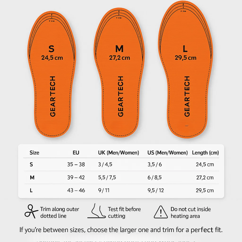 Rechargeable Heated Insoles for Work Boots – Electric Thermal Foot Warmers for Construction, Outdoor & Industrial Use UK