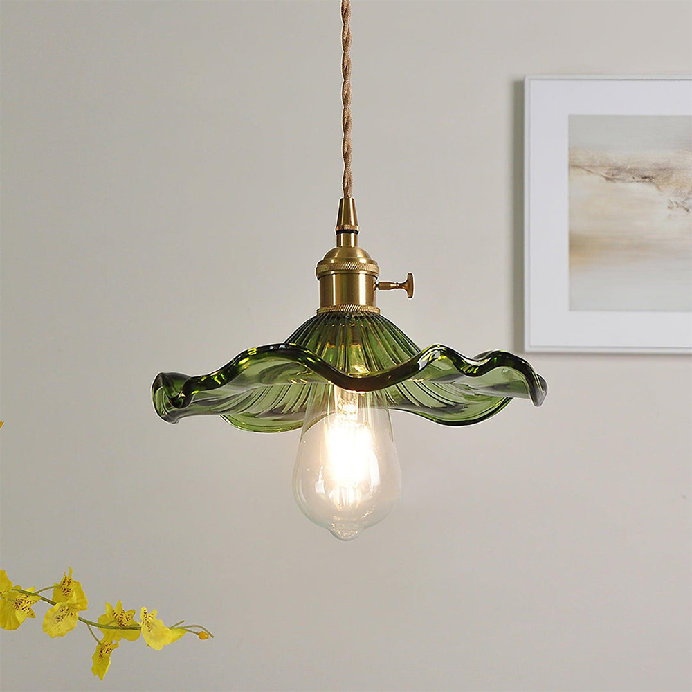 Stylish Hibiscus Flower Lamp – Elegant Glass Pendant Light for Modern Interiors
