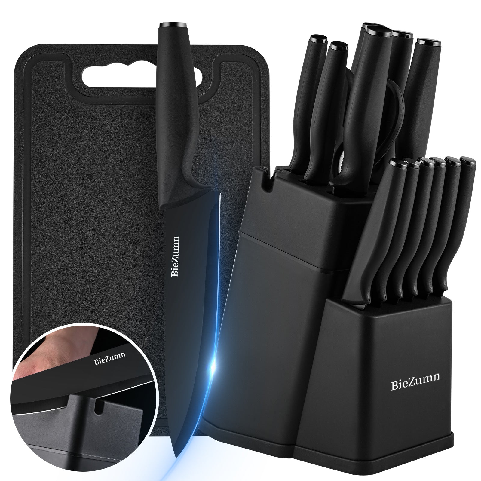 Knife Set With Integrated Sharpener
