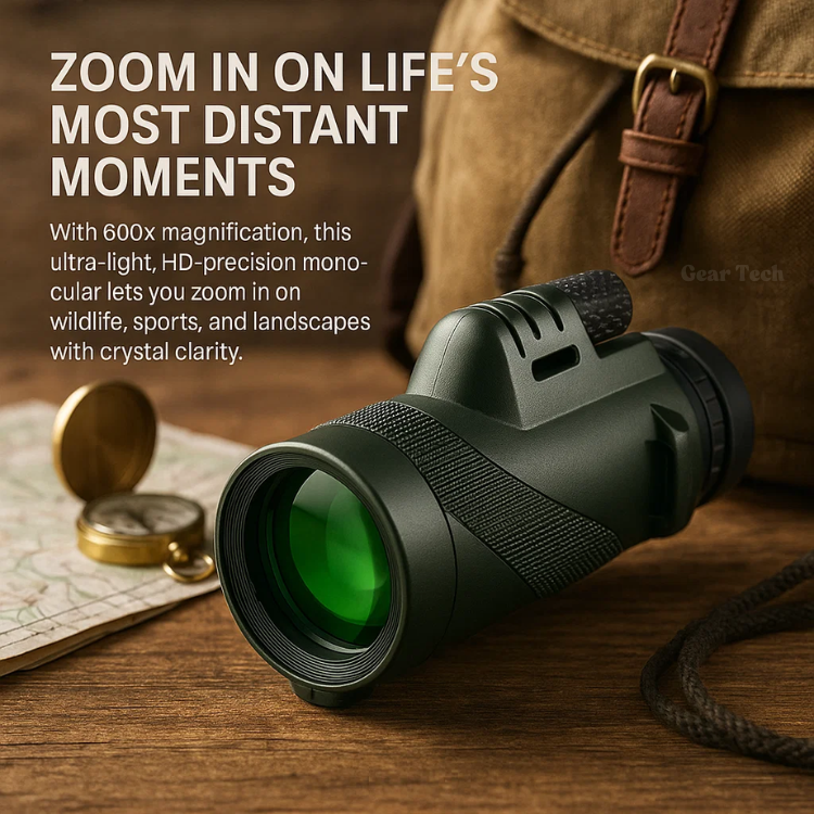 Compact 600x Ultra-Zoom Monocular | HD Lens, Lightweight & Perfect for Hiking, Birdwatching, and Sports Events